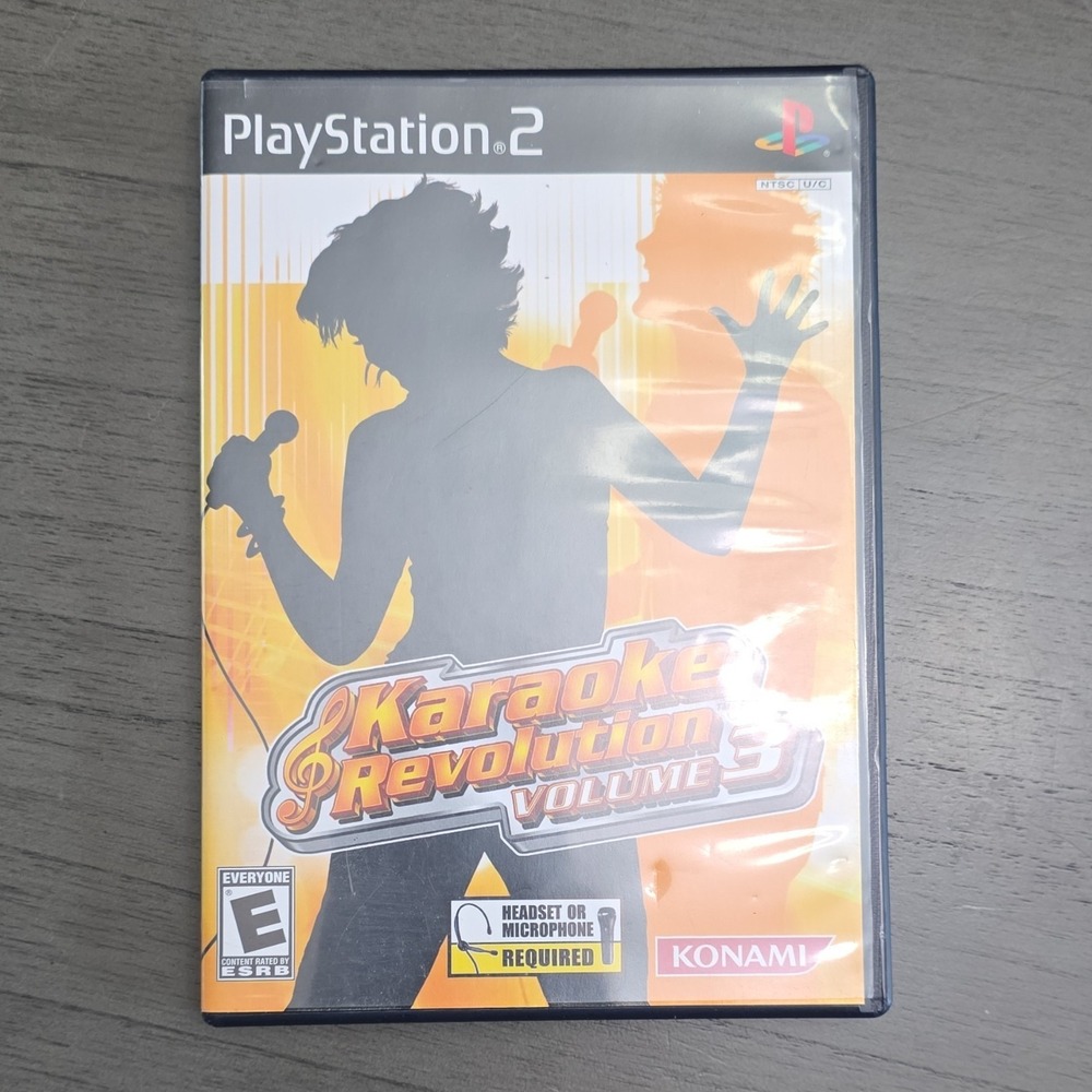 Karaoke Revolution Volume 3 Konami Sony PS2 2004 NTSC-U/C Music Game w/ Manual